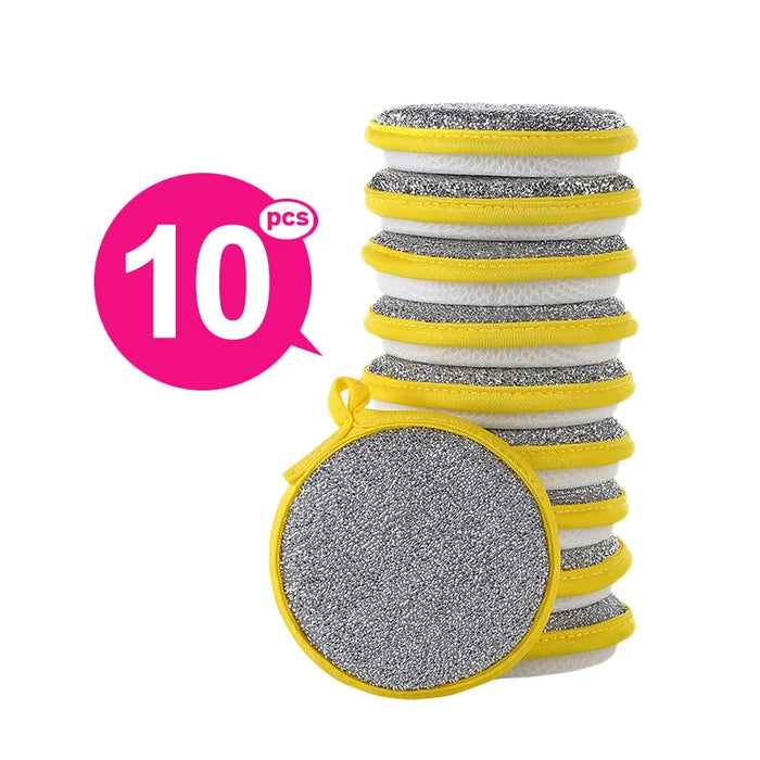 Double-Sided Dishwashing Sponges – Reusable Kitchen Scrub Pads 10PCS