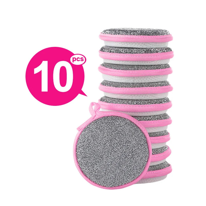 Double-Sided Dishwashing Sponges – Reusable Kitchen Scrub Pads 10PCS
