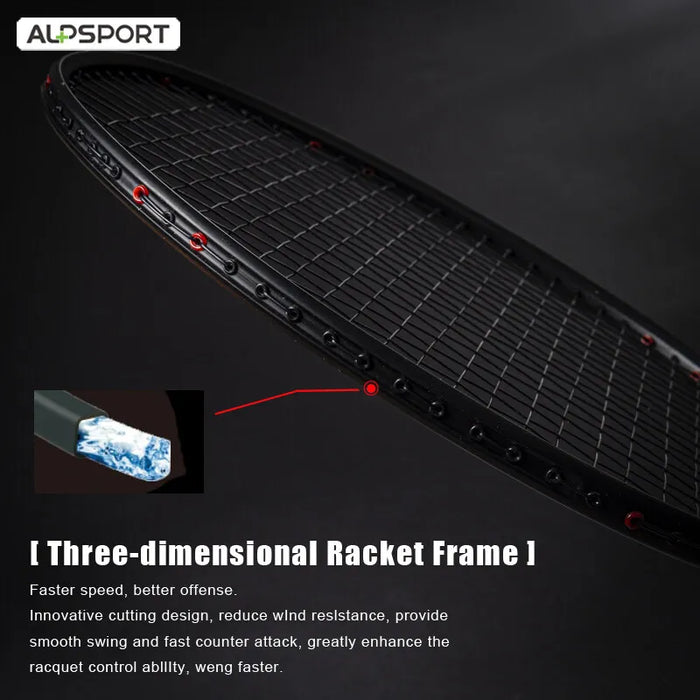 Alpsport XHP Badminton Racket & Bag – 75g Full Carbon Fiber Ultra-Light (2PCS)
