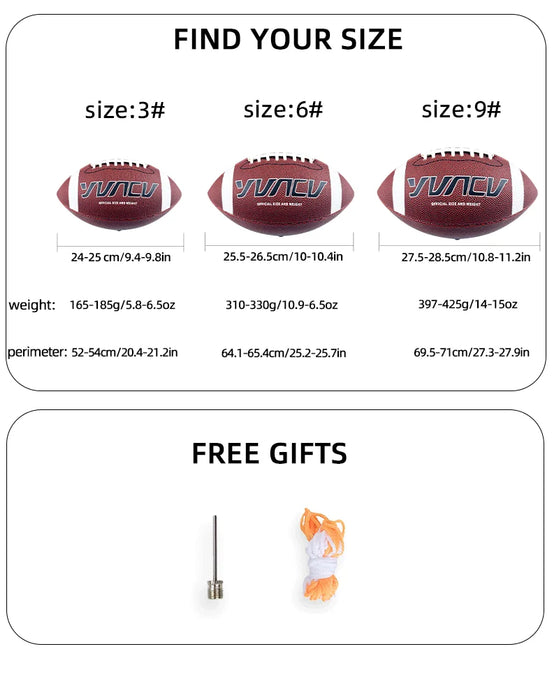 Standard American Football for Youth & Adult - Outdoor Sports Game Size 9, 6