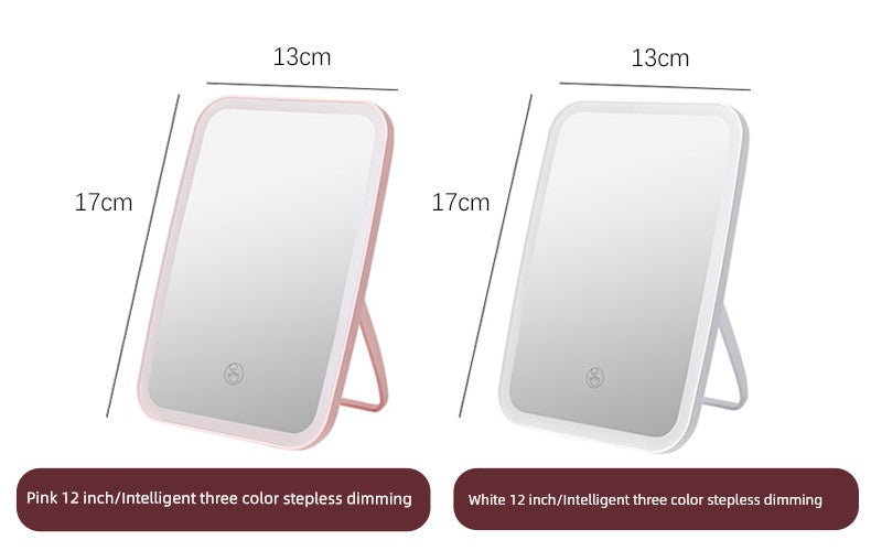 Portable LED Makeup Mirror with Light – Compact Desktop Mirror for Women