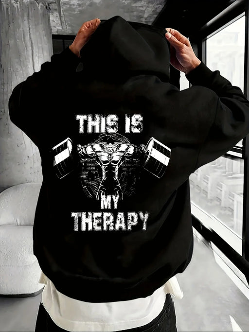 This Is My Therapy Men’s Fitness Hoodie