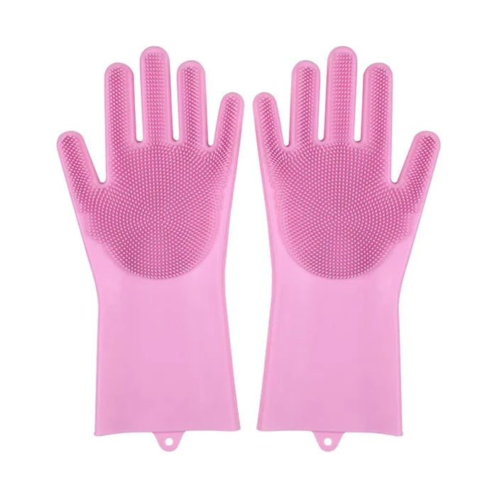 Dishwashing Gloves – Magic Silicone Reusable Scrubber Cleaning Gloves