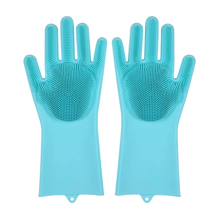 Dishwashing Gloves – Magic Silicone Reusable Scrubber Cleaning Gloves