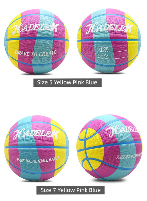 Size 7 Rubber Basketball – Wear-Resistant, High Elastic, Dribbling & Training Ball