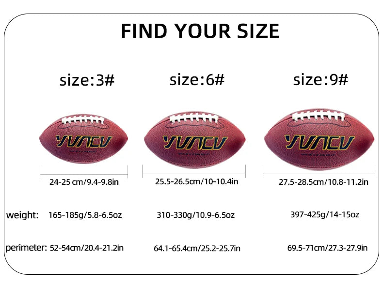 Standard American Football for Youth & Adult - Outdoor Sports Game Size 9, 6