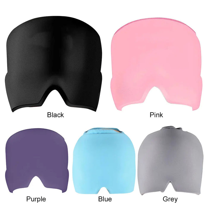 Gel Ice Headache Migraine Relief Hat – Cold Compress Therapy Cap, Eye Mask for Pain Relief
