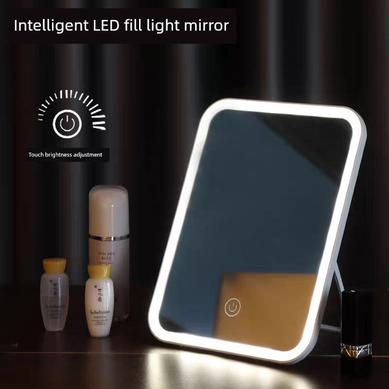 Portable LED Makeup Mirror with Light – Compact Desktop Mirror for Women