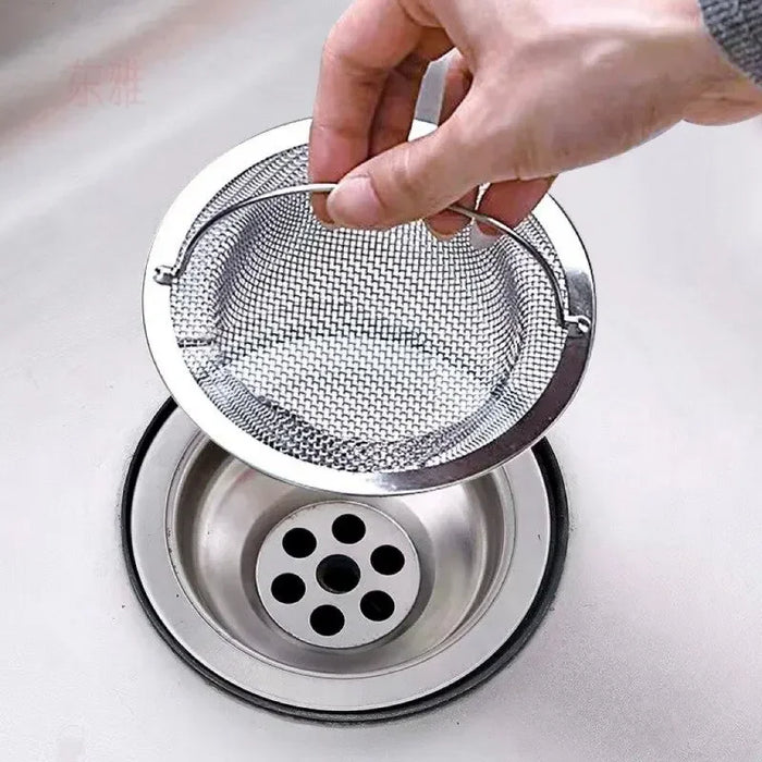 Stainless Steel Drain Hole Filter with Handle – For Bathtub, Shower, and Kitchen