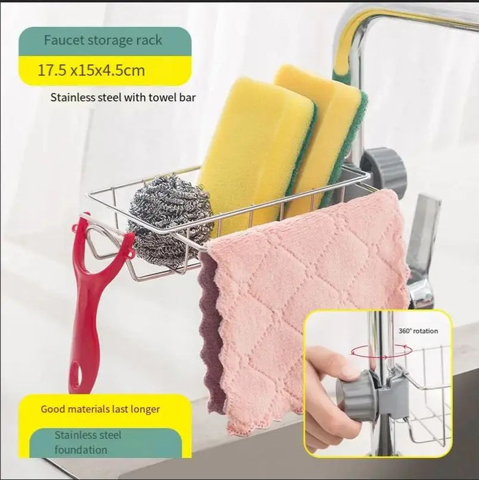 Stainless Steel Multi-Layer Faucet Storage Rack – Kitchen Sink