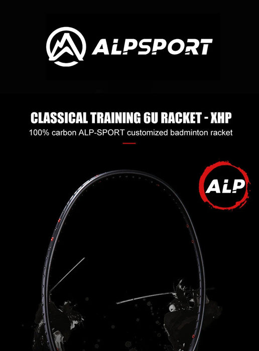 Alpsport XHP Badminton Racket & Bag – 75g Full Carbon Fiber Ultra-Light (2PCS)