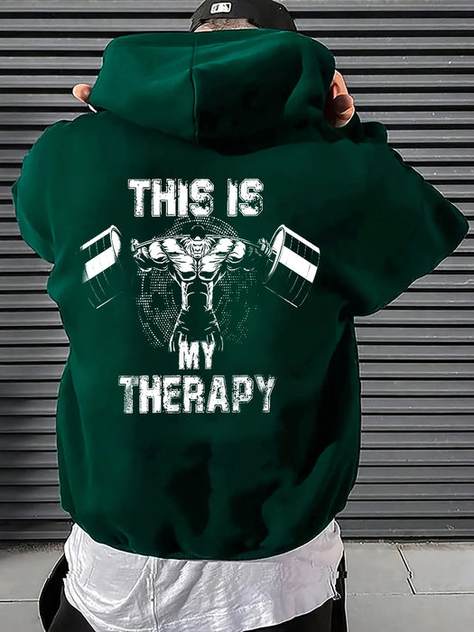 This Is My Therapy Men’s Fitness Hoodie