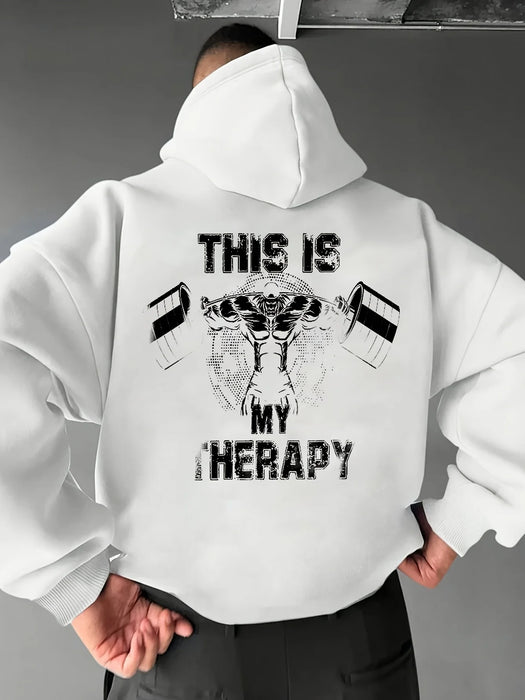 This Is My Therapy Men’s Fitness Hoodie