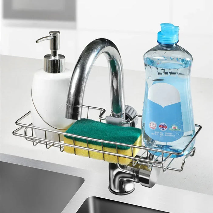 Stainless Steel Multi-Layer Faucet Storage Rack – Kitchen Sink