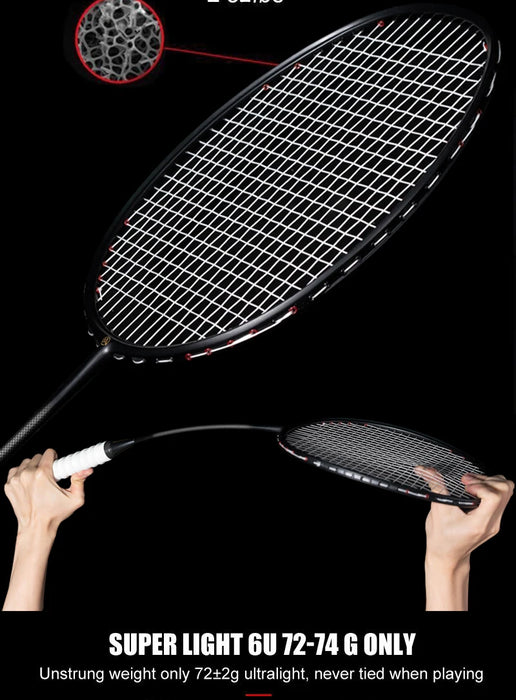 Alpsport XHP Badminton Racket & Bag – 75g Full Carbon Fiber Ultra-Light (2PCS)