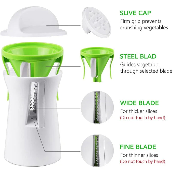 Heavy Duty Spiralizer Vegetable Slicer – Zucchini Pasta Noodle & Spaghetti Maker (KC0335)